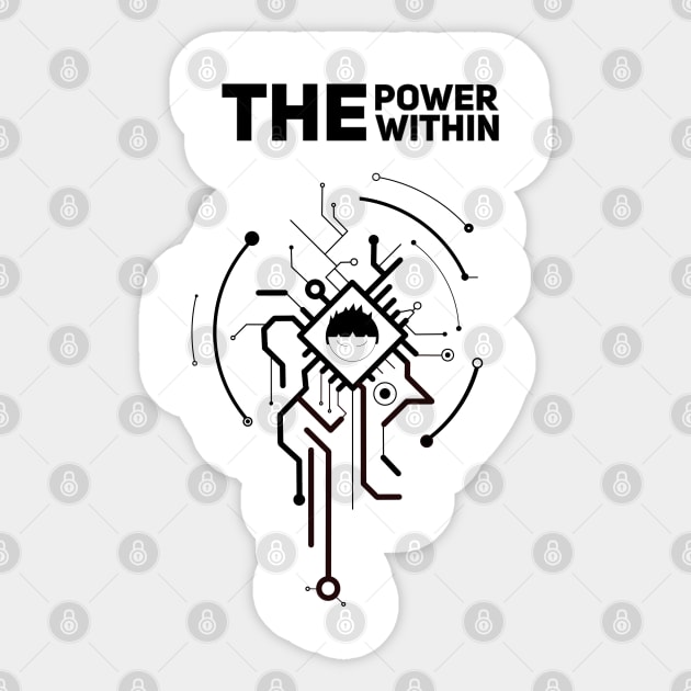 The Power Within Yourself Boy Circuit Sticker by Wesolution Studios